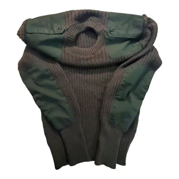 Military Sweater Men's 42 Green 100% Wool Pullover Commando Vintage Long Sleeve - Picture 4 of 15